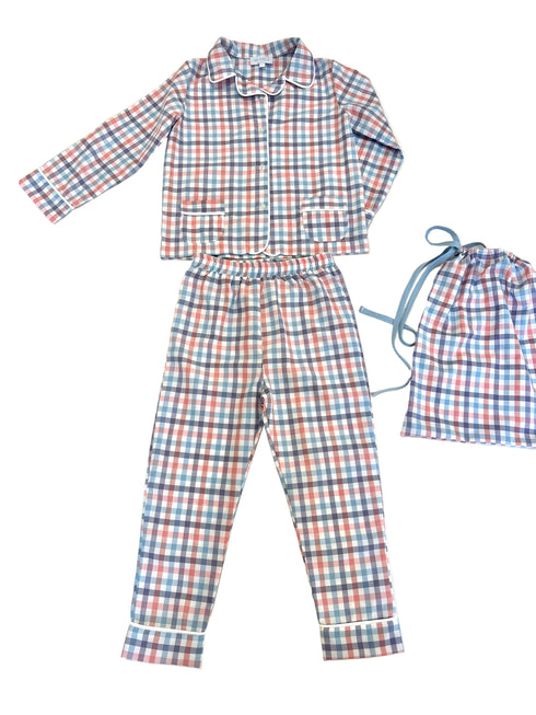 Pijama carouri albastre